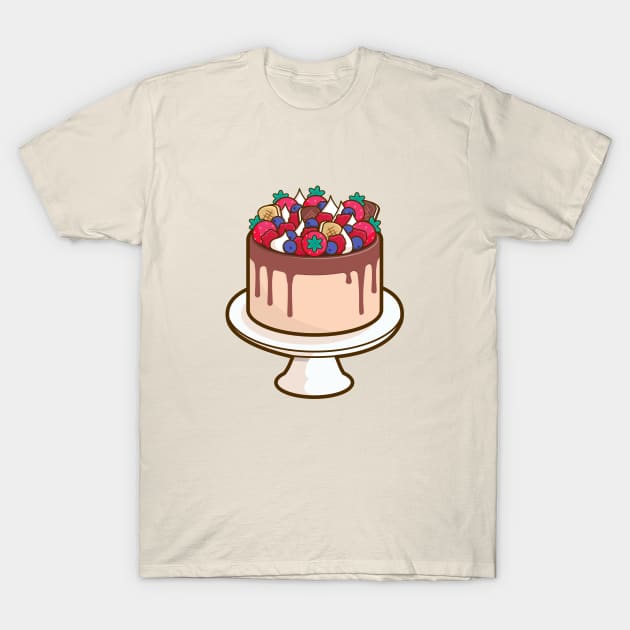 Strawberries, Blueberries, Raspberries and Meringues Birthday Cake T-Shirt by Hixon House